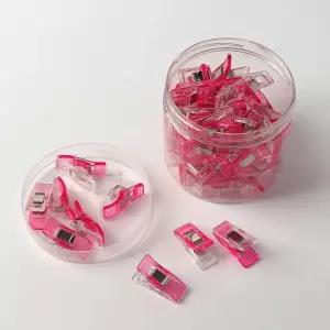 교무실집게 사무용집게 사무실집게 스텐집게 50p세트 진핑크+화이트 사무용