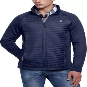 리틀 당나귀 앤디 남성용 단열 하이브리드 재킷 퀼트 플리스 안감 러닝 하이킹