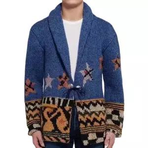남자앙고라가디건 니트 가을 가디건 겨울 프린트 롱 루즈 코트 라펠 패션 캐주얼 모헤어 슬리브 남성용