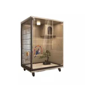 앵무새 투명 새장 사육장 나무 하우스 원목 특수 케이지 소형 대형 잉꼬 메추리