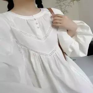 와칸다 원피스 여성용 봄 레이스 슬림핏 퍼프 빅사이즈 펀칭 KKE1