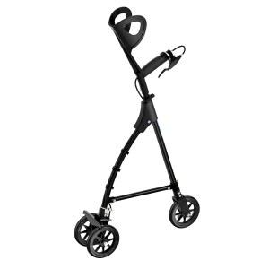 시니어용 웨이 롤레이터 워커 지원, 핸드 브레이크가 장착된 경량 접이식 롤레이터, 알루미늄 프레임 및 6인치 휠, 안정성 균형을 위한 컴팩트 디자인, 노인용 한 손 보행 보조기