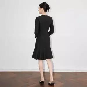 원피스 플레어 큐빅 핸드메이드 쉬폰 긴팔 미니드레스 여자원피스 원템1