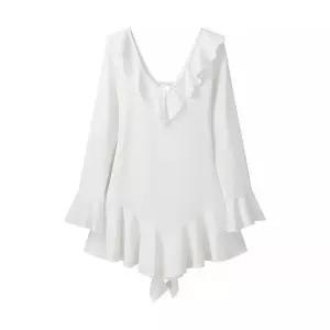 원피스 가을 프릴 언밸런스 여자원피스 쉬폰 원템3