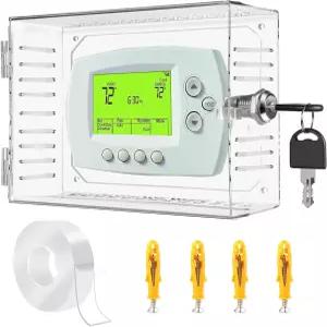 벽면 온도 조절기용 키가 있는 범용 조절기 잠금 상자 투명 대형 커버 가드가 장착되어 6.3 x 4.4 2 인치