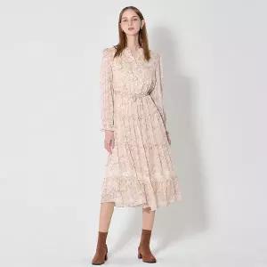 [르샵(LeShop)] 레이스 캉캉 긴팔 프린트 원피스 (택가격: 139000원)