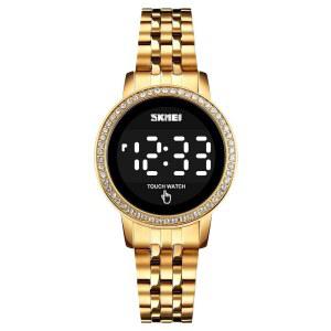 여성용 졸로호니 스테인리스 스틸 디지털 시계, LED 터치 스크린 브레이슬릿, 방수 우아한 크리스탈 손목시계 시계