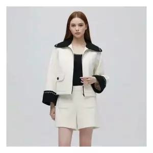 에고이스트 ES1WJ160 밑단 스트링 A라인 트위드 자켓 960479