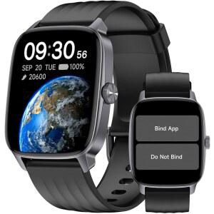 페도미터 시계, APP/Phone 필요 없음, 심박수 모니터가 있는 방수 피트니스 트래커 페도미터가 대형 화면, 수면 추적, 칼로리 및 스텝 카운터, 여성 남성용 스마트 워치