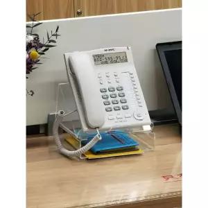 프리미엄 사무실 전화기 거치대 투명 아크릴 선반 정리