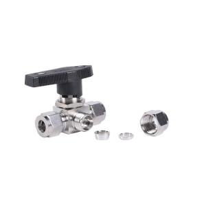 호환 3-18mm 1/8-1/2 압축 유니온 304 스테인레스 L T 포트 티 3방향 수평 볼 밸브 벌크헤드 패널 설치 915