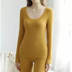 여자 내복 슬림 선물용 세트 레이스 U자형 부드러운 vFi6+8xVm