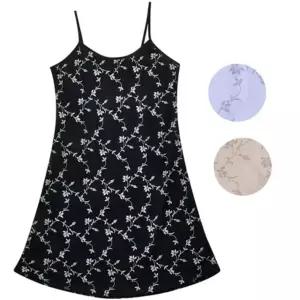 인견 끈조절 가능한 플라워디자인 여성 롱슬립 0169wq oTQ7+8nWJ