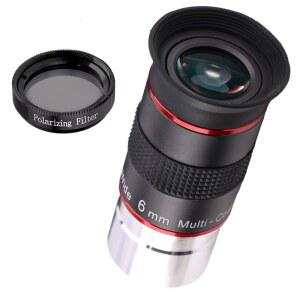 [미국배송] 필터가 장착된 스타부사 6MM 68 초광각 망원경 접안렌즈 U2014 업그레이드 HD 풀 멀티 코팅 광학 롱 릴리프 및 올 메탈 빌드 1.25