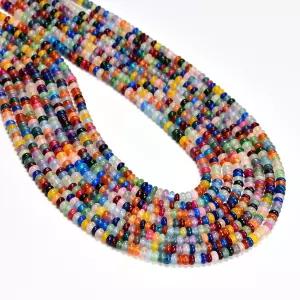 ICAI 비즈 내추럴 2x4mm 론델 주판 디스크 스톤 스페이서 - DIY 팔찌 목걸이 주얼리 제작(멀티컬러)을 위한