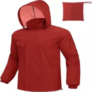 COOFANDY 남성용 레인 재킷 방수 포장 가능한 레인코트 경량 쉘 후드 여행 골프 하이킹 사이클링 지퍼 포켓