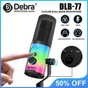 Debra DLB-77 듀얼 패턴 데스크탑 마이크, 고감도 다이나믹 전문적인 더빙을  컴퓨터에 연결