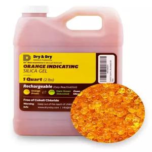 건조 및 [실리카 젤 건조제 비드(산업 표준 3-5mm)를 나타내는 1쿼트 프리미엄 오렌지 - 충전식 실리카