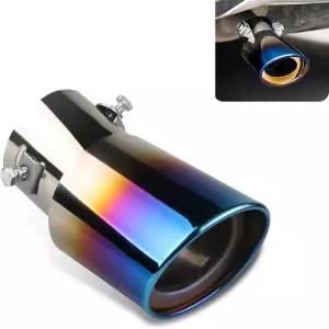얌푸구 1 PC 자동차 5.5인치 테일 파이프 2.5인치 입구 및 3.3인치 출구 스테인리스 스틸 연마 배기 머플러