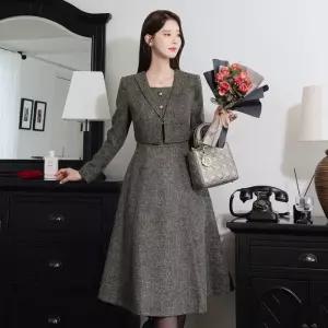 ~XXL까지 에스포 자켓 레이어드 트위드 원피스 겨울 오피스룩 하객룩 연말룩 모임룩 파티룩 빅사이즈119143