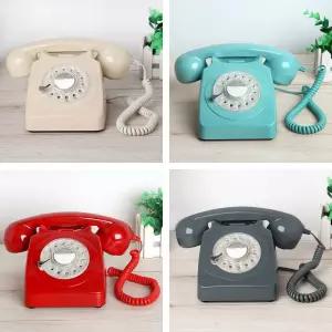 레트로 전화기 다이얼 클래식 옛날 7컬러 수화기 감성 올드 아날로그