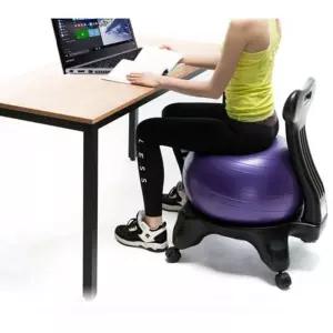 짐볼의자 코어운동 밸런스 코어 홈트 블랙 고정대 운동 요가