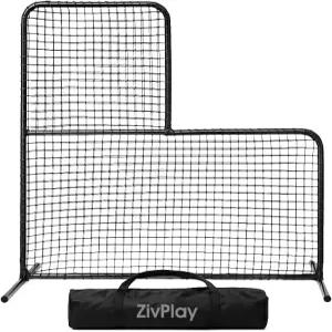 ZivPlay L 스크린 야구 투구 화면 배팅 케이지 투수 보호용 7x7 피트 프로텍터 네트 휴대용 가방 포함