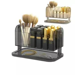 회전 화장품 화장대 트레이 투명 칸막이 정리함 수납함 소품 보관함 [fD70D3D]