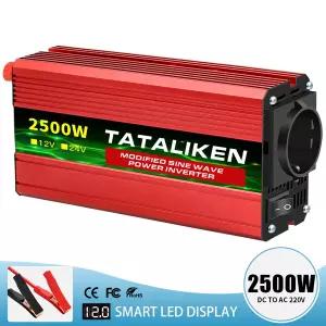 호환  600W 1500W 2500W 3000W 수정된 사인파 인버터 12V DC - AC 220V전압 디스플레이 포함