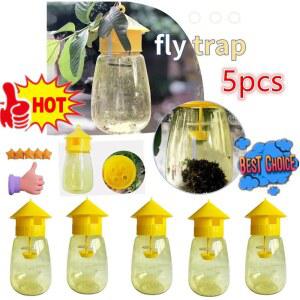 파리 트랩 노란색 플라스틱 초파리 날림 방지 과수원 곤충 해충 방제 도구 5x