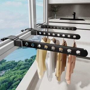 무타공 창틀 건조 봉형 문걸이건조대 창문형빨래건조대 좁은집 빨래건조대