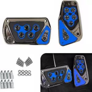 건로일 2 PCS 자동차 풋 페달 미끄럼 방지 드릴 필요 없음 패드 자동 변속기 브레이크 및 가속 커버