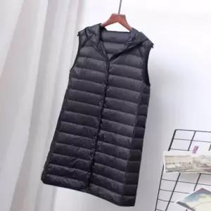 패션조끼 롱 단체 복 패딩 여행 외출 중년 겨울 조끼 후드 캐주얼 rML6+5oiu