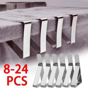 8/16/24PCS 식탁보 클립 스테인레스 스틸 미끄럼 방지 클램프 테이블 천 커버 캠핑 웨딩 산책로에 대한 고