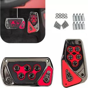 플라이건 2 PCS 자동차 변속기 브레이크 페달 커버 2.55인치 x 5.11인치 자동 패드 5.31인치 3.11인치