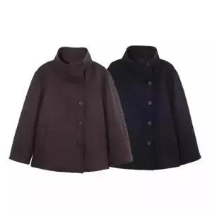 EAMT 여사친 봄 모직 코트 쇼트 하이넥 YJ1