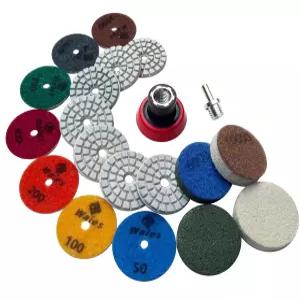 콘크리트용 Waies 11 PCS 2 인치 다이아몬드 연마 패드 키트 습식/건조 50-10000 그릿 드릴 그라인더