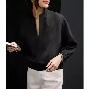 EAMT 검정 봄 여자 자외선 슬림핏 차단 긴팔 코트 차이나 이른 상의 루즈핏 YJ1