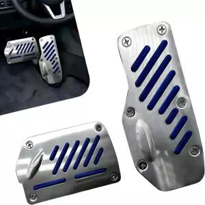 허그윗 2개 PCS 논슬립 카 페달 커버 프리미엄 알루미늄 합금 자동 변속기 및 브레이크 패드 안전한 주행