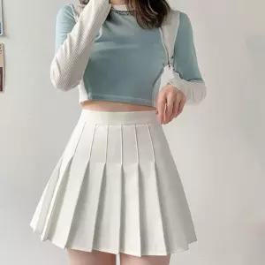 여성 여름 플리츠 스커트 주름 밴딩 A라인 테니스치마 XOF7+8JUE
