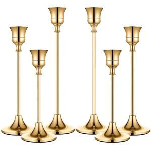 캔들 홀더 골드 금속 테이퍼 황동 빈티지 다이닝 파티 결혼식 테이블 중앙 장식 6종 세트