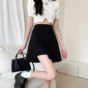 휴가룩 치마바지 여성 미니 블랙 밴딩 허리 INQ8+1qkf