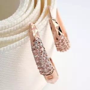 예쁜귀걸이 골드필드 핀 큐빅 컷팅 물방울 원터치링 귀걸이 14K