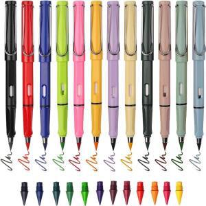 12색 영구 연필 지우개 포함-오래 지속되는 필기, 절대 샤프닝 필요 없는 잉크 스케치, 드로잉용