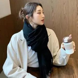 보온 머플러 캐시미어 와이드 숄 겨울 여성 퍼 목도리 와365 겨울 방한 목토시 여성머플러