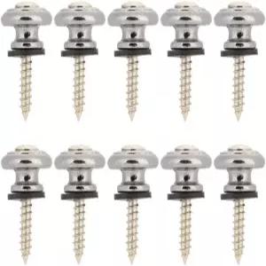 하우시 기타 스트랩 버튼 버섯 머리 나사와 와셔로 엔드 핀 잠금 우쿨렐레 일렉트릭 베이스(슬리버)용