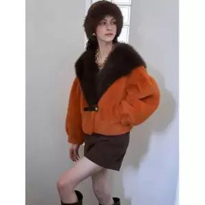 르니앤맥코이 숄카라 배색 소프트 페이크 퍼 자켓 MM12MJ302HJY