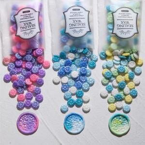 100Pcs 해바라기 오로라 씰링 왁스 비즈, 카드 봉투, 결혼식 초대장, 선물 포장 생일 래커 씰 Lacre