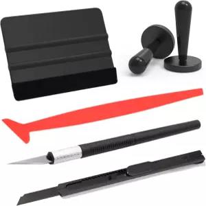 스판노 비닐 랩 도구 - 자동차 틴트용 키트 스퀴지 자석 홀더 및 유틸리티 나이프 포함