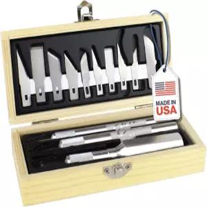 엑셀 블레이드 장인 세트 케이스가 포함된 13피스 정밀 공예 칼 - 가벼운 손잡이부터 무거운 손잡이